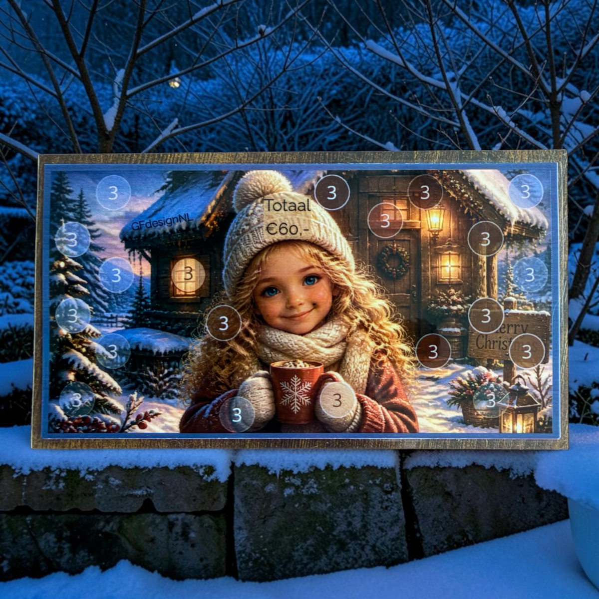 Winterse spaarkaarten – Cash stuffing €20, €40 en €60