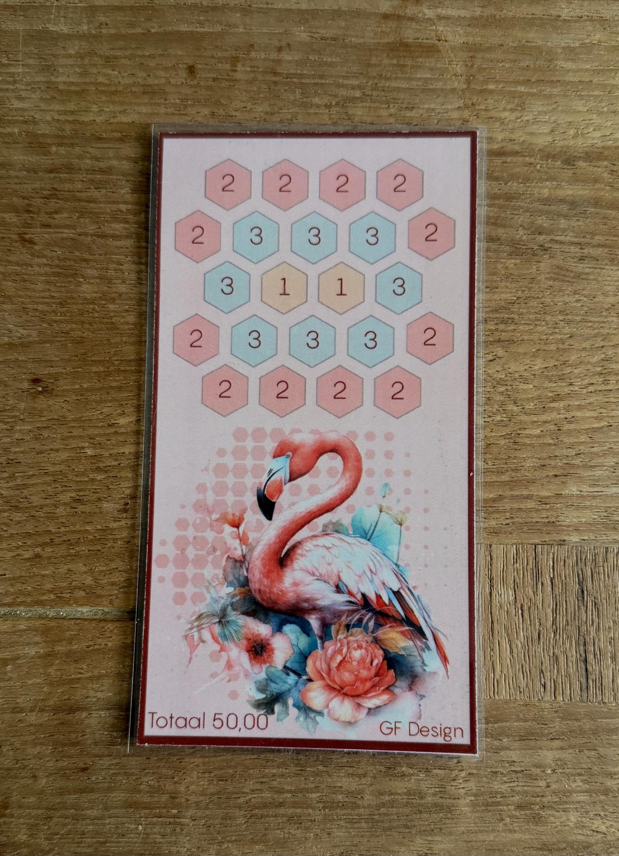 Cash stuffing challenge A6 Flamingo