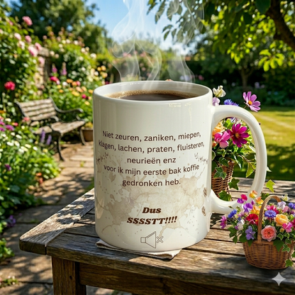 Grappige Koffiemok 325ml 'Niet Zeuren, Dus SSSSTT!!!!' | GFDesignNL