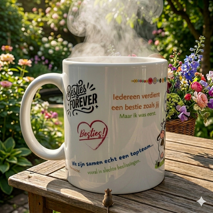 Vriendschap Koffiemok 325ml 'Besties Forever' | GFDesignNL