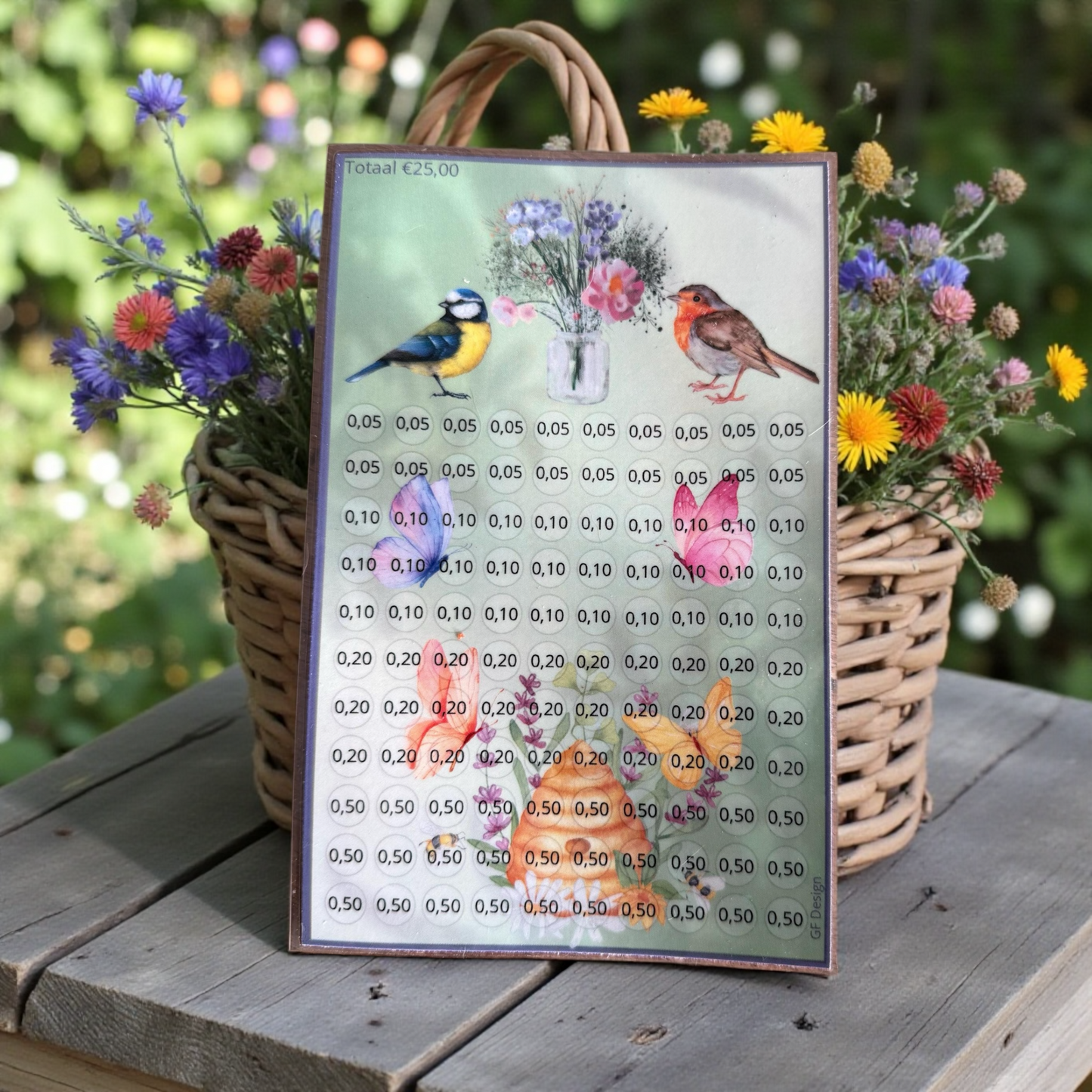Cash Stuffing Challenge Affen & Schmetterlinge - Sparkarten A5 (Einzeln oder Set)