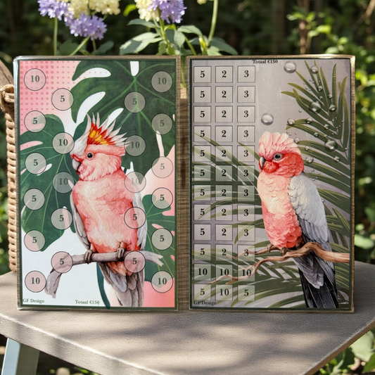 Cash Stuffing Challenge Kakadu - Sparkarten A5 (Einzeln oder Set)