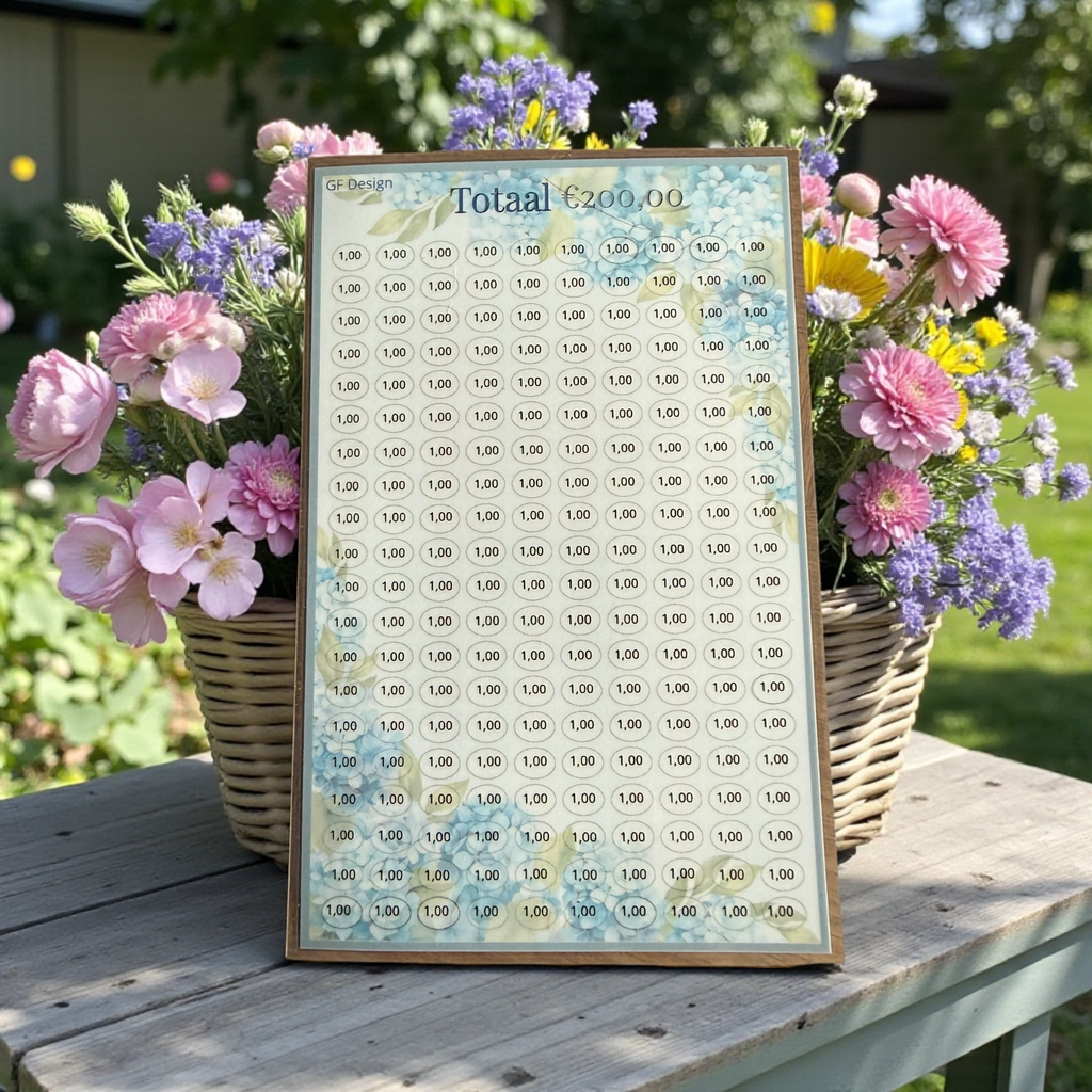 A5 Spaarkaart Kleingeld Challenge - Set van 2