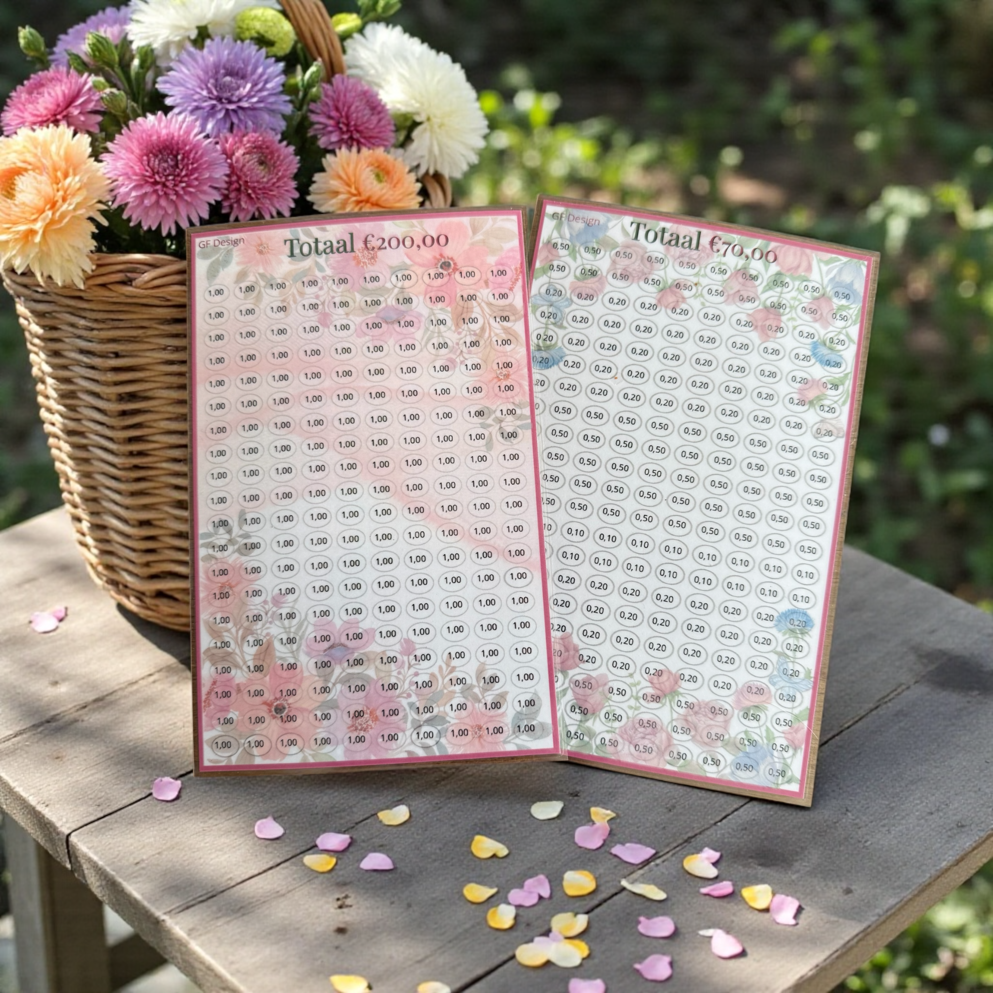 A5 Cash stuffing challenge Kleingeld Roze 2