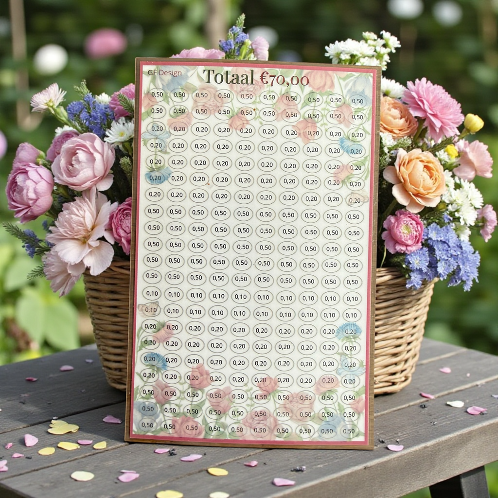 A5 Cash stuffing challenge Kleingeld Roze 2