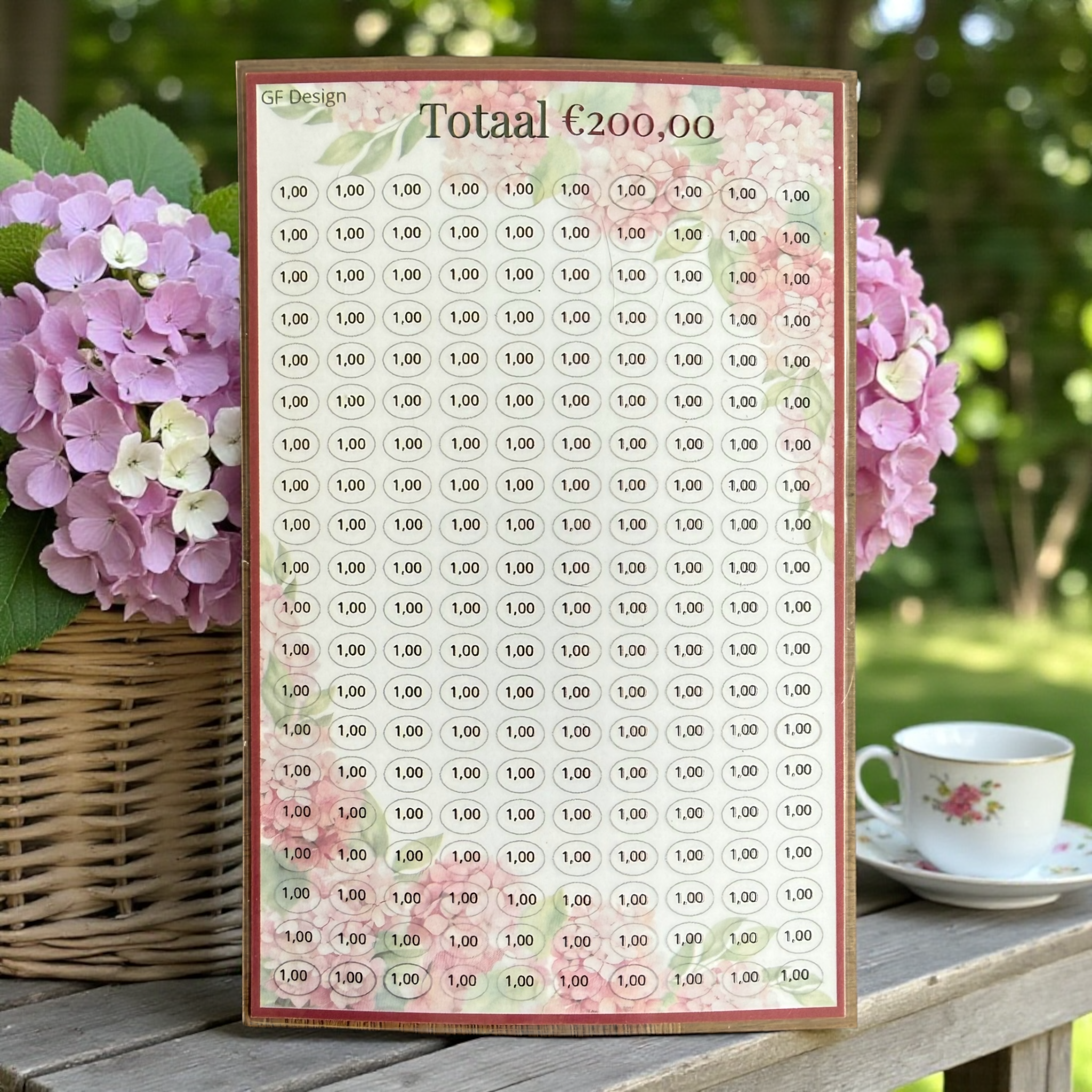 A5 Cash stuffing challenge Kleingeld Roze 1