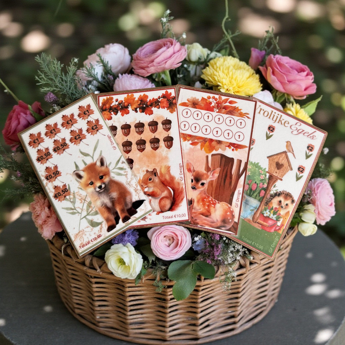 Cash Stuffing Challenge Waldtiere – Sparkarten A7 (Einzeln oder Set)
