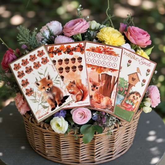 Cash Stuffing Challenge Waldtiere – Sparkarten A7 (Einzeln oder Set)