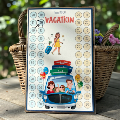 Digitaal product | Cash stuffing Vakantie 500 1000 A5