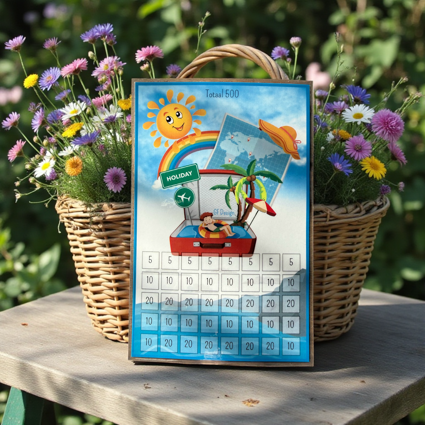 Cash Stuffing Challenge Vakantie - Spaarkaarten A5 (Los of Set)