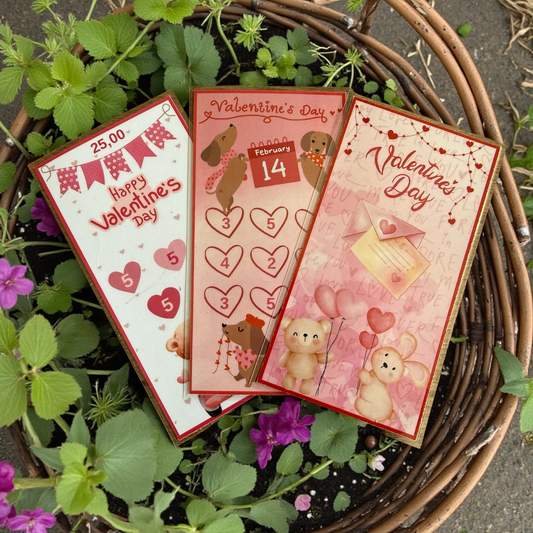 Cash Stuffing Challenge Valentinstag - Sparkarten für die Liebe
