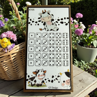 Cash Stuffing Challenge Koetjes - Savings Card Set A6/A7