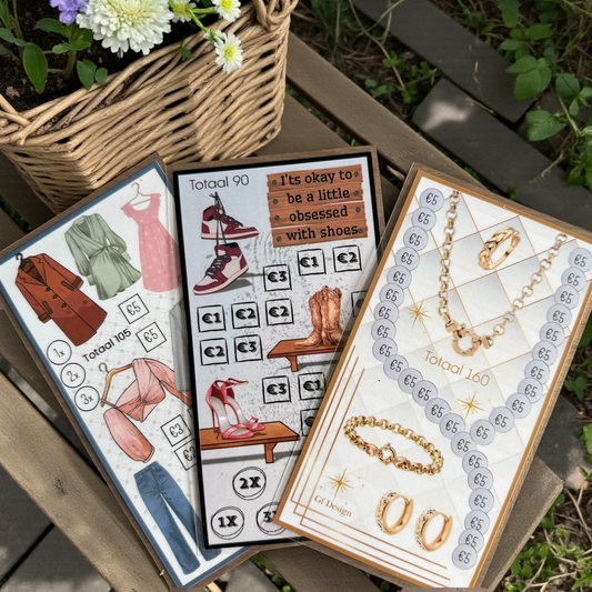 Cash Stuffing Challenge Fashion - Spardokumente A6 (Einzeln oder Set)