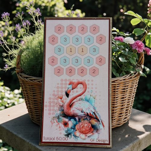 A6 Spaarkaart Flamingo Challenge - Cash Stuffing