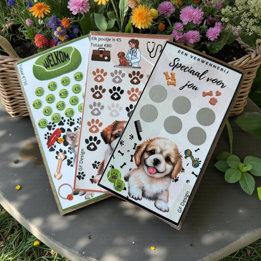 Cash Stuffing Challenge Neuer Hund – Sparkarten A6 (Einzeln oder im Set)