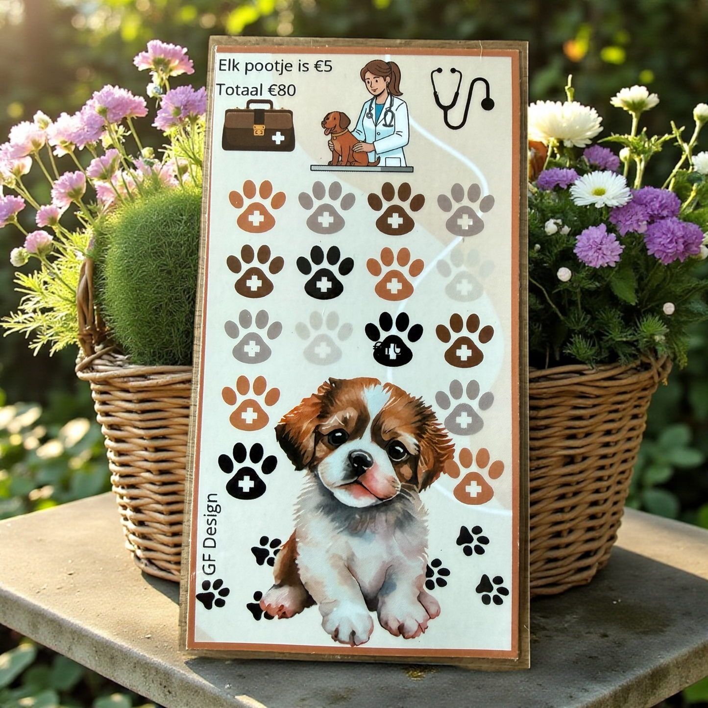 Cash Stuffing Challenge Nieuwe Hond - Spaarkaarten A6 (Los of Set)