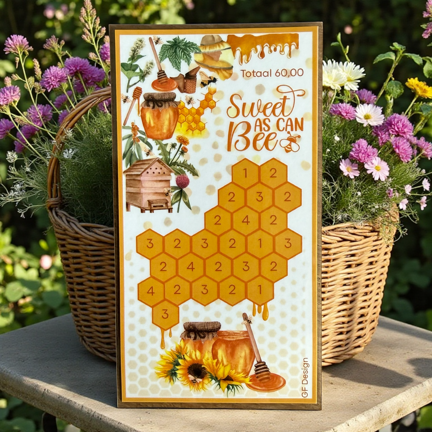 Cash Stuffing Challenge Bienen & Honig - Sparkarten A6 (Einzeln oder Set)