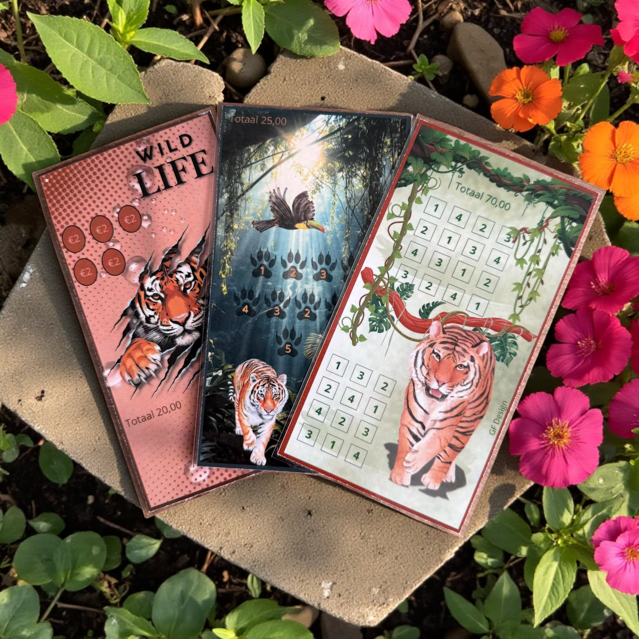 A6 Cash Stuffing Challenge Kaart Tijger - Herbruikbaar Spaarsysteem