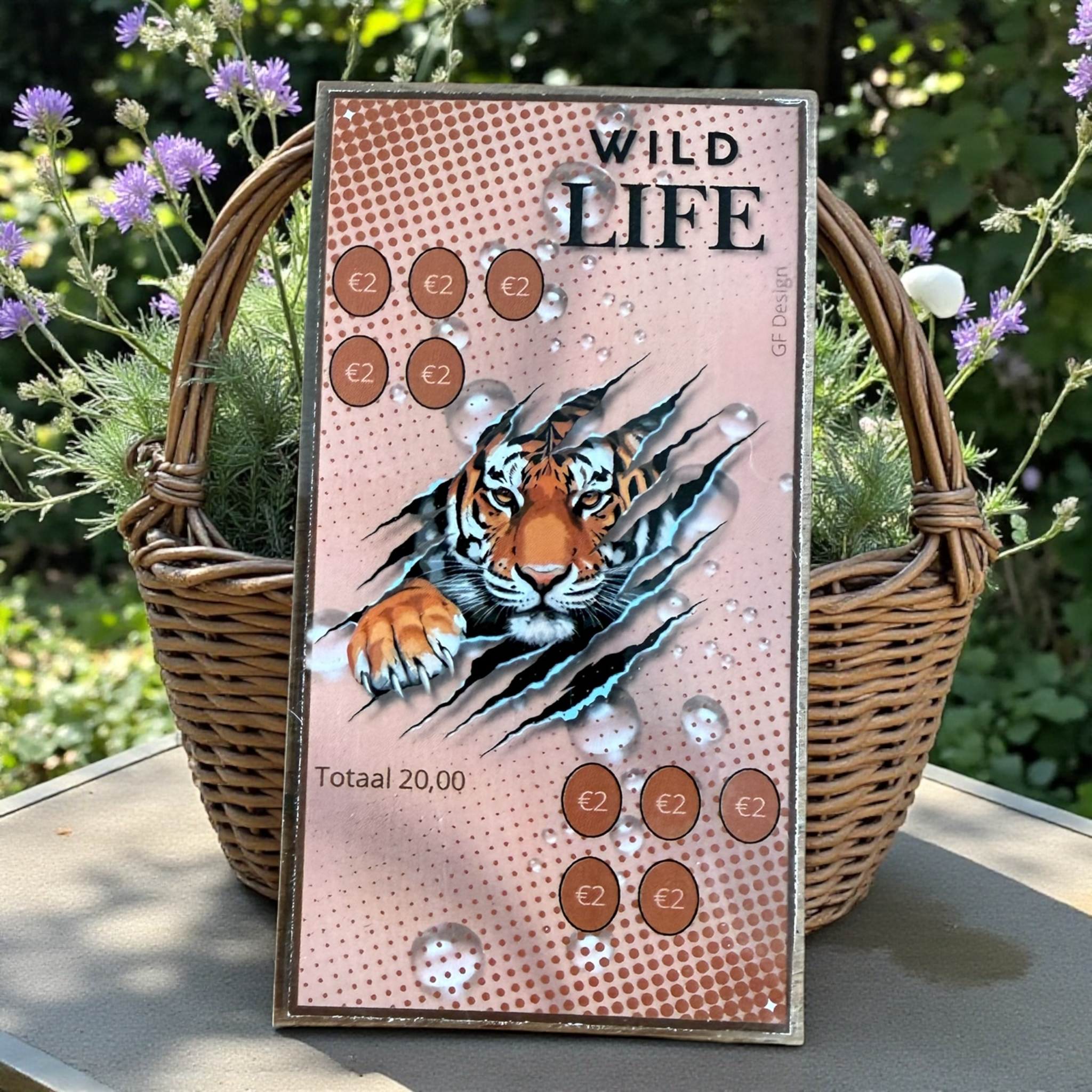 A6 Cash Stuffing Challenge Kaart Tijger - Herbruikbaar Spaarsysteem