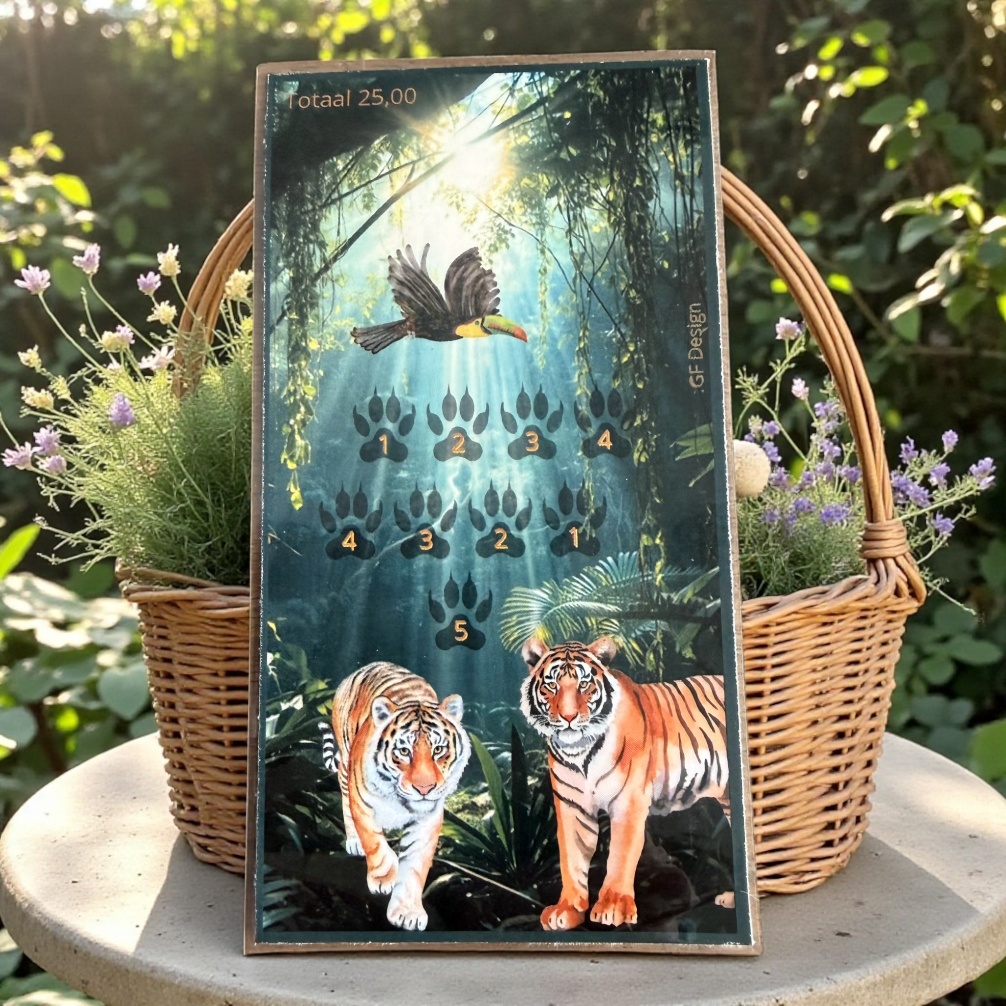 A6 Cash Stuffing Challenge Kaart Tijger - Herbruikbaar Spaarsysteem