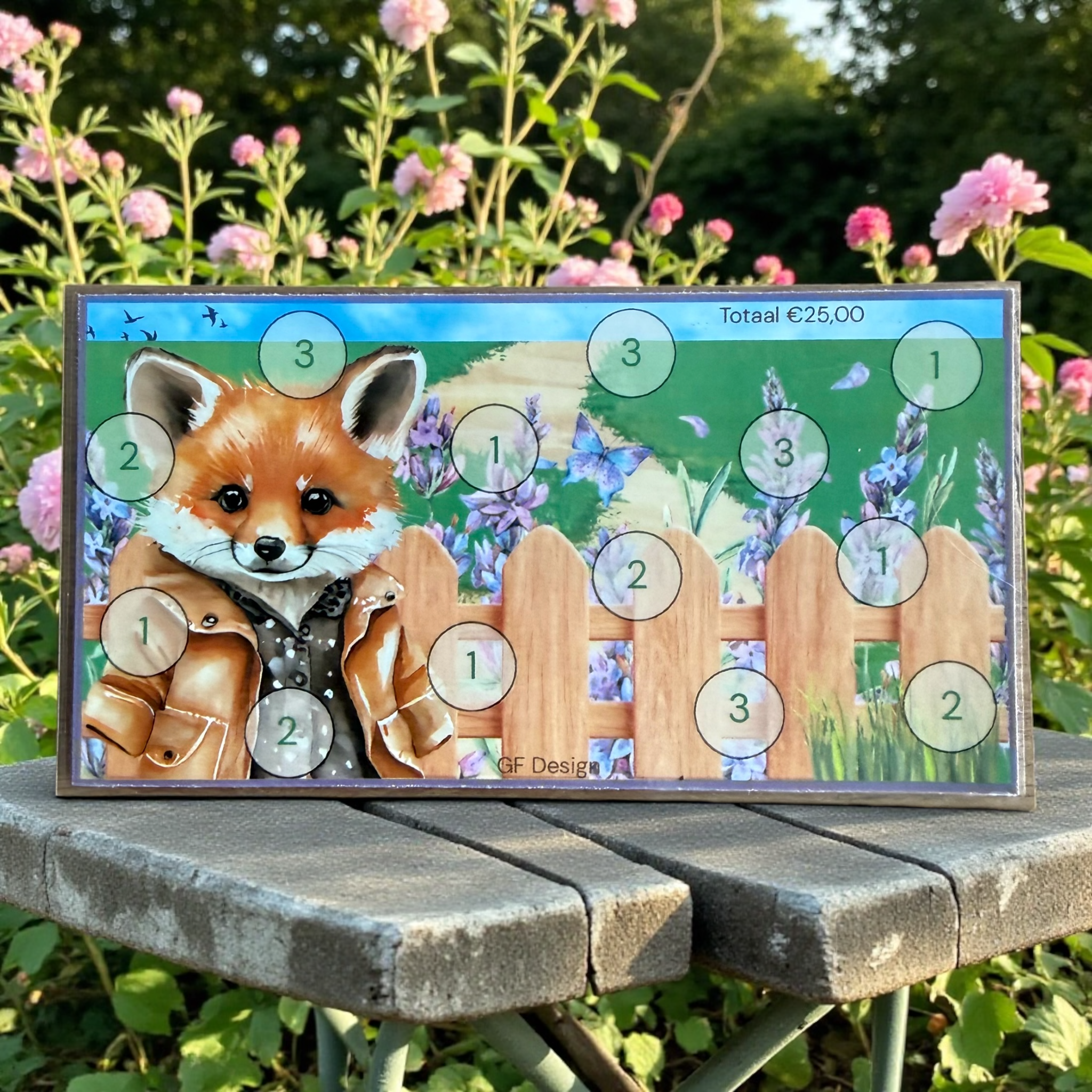 Cash Stuffing Challenge Kaarten Vosjes - Spaarkaarten Set 15/25/30 Euro