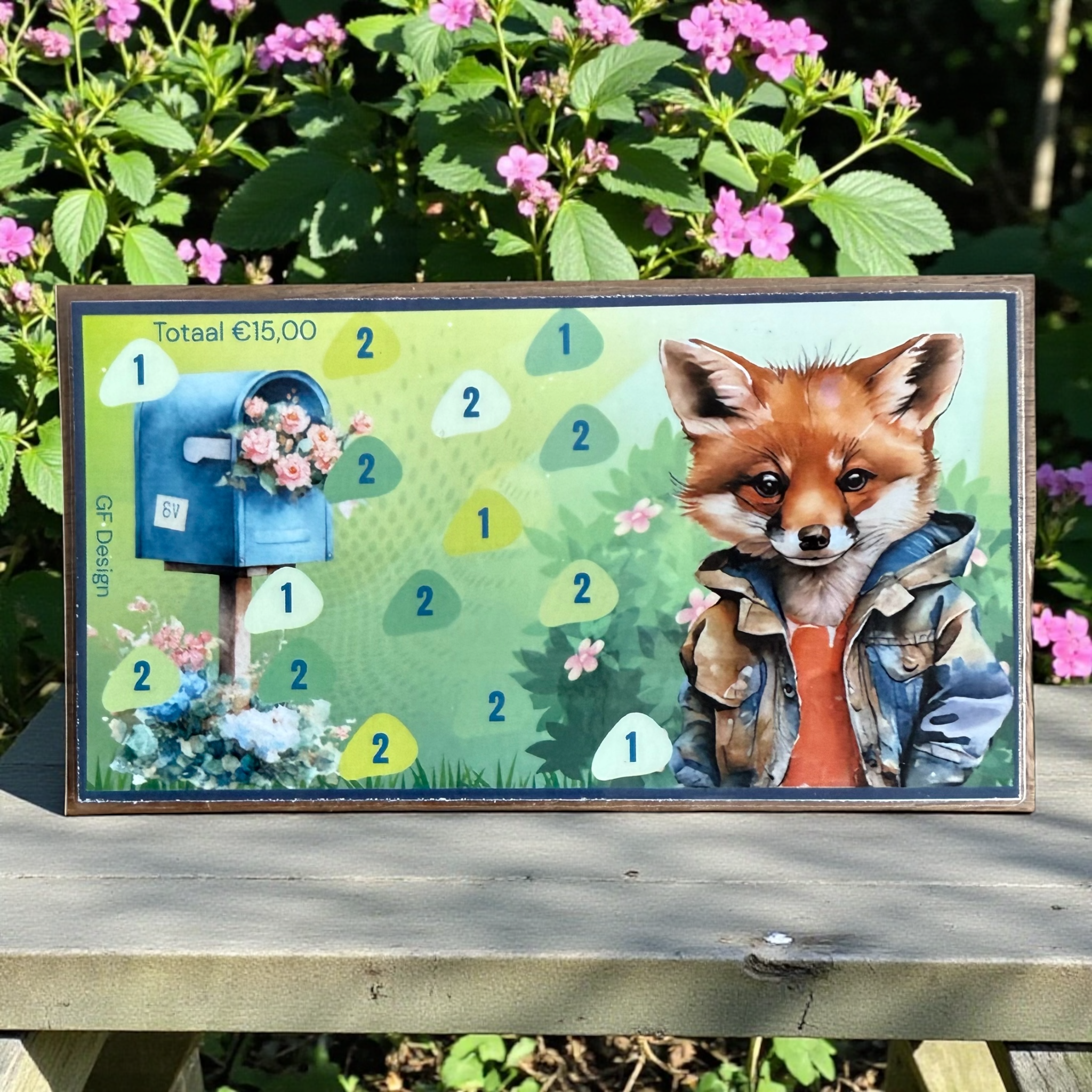 Cash Stuffing Challenge Kaarten Vosjes - Spaarkaarten Set 15/25/30 Euro