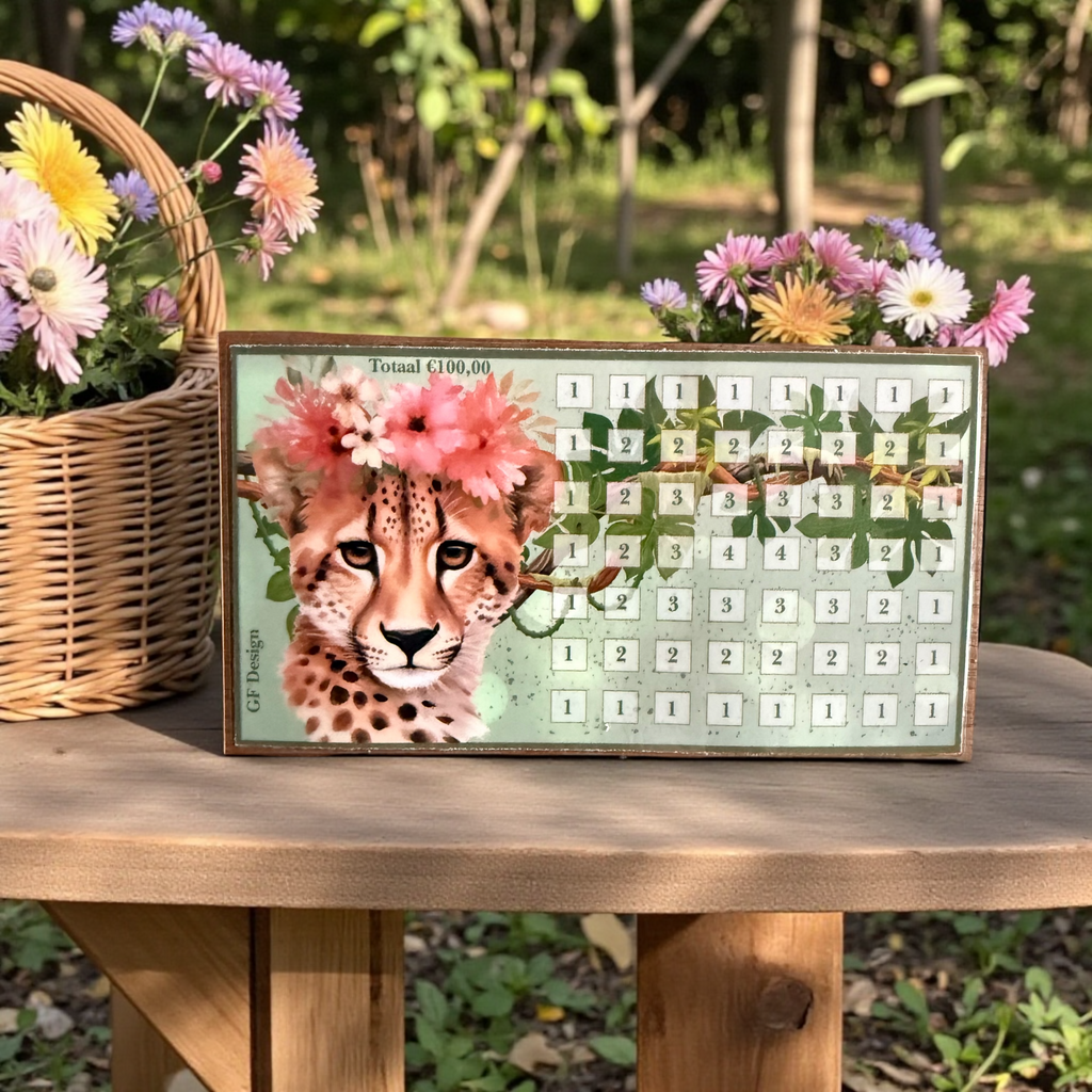 Cash Stuffing Challenge The Wild - Set van 3 Spaarkaarten met Wilde Dieren