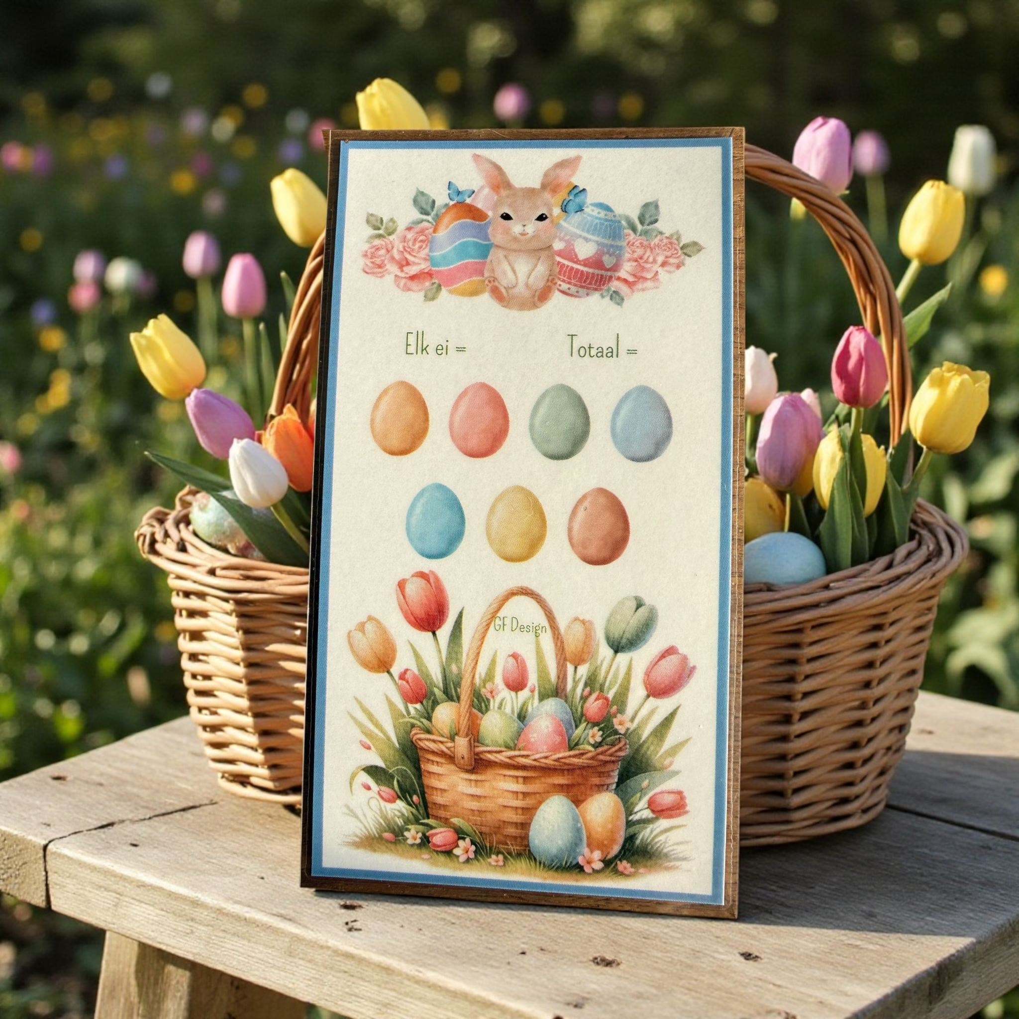 Cash Stuffing Challenge Pasen - Speelbord A5 + 4 Spaarkaarten A6 met Dobbelsteen