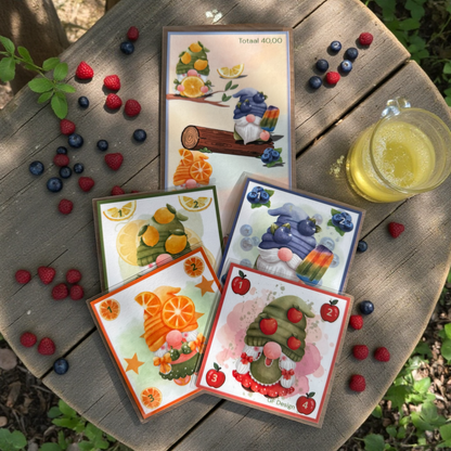 Cash Stuffing Challenge Gnome Serie - 5 Sparkarten Sets