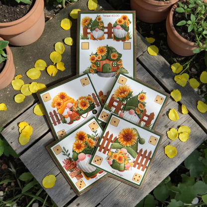 Cash Stuffing Challenge Gnome Serie - 5 Sparkarten Sets