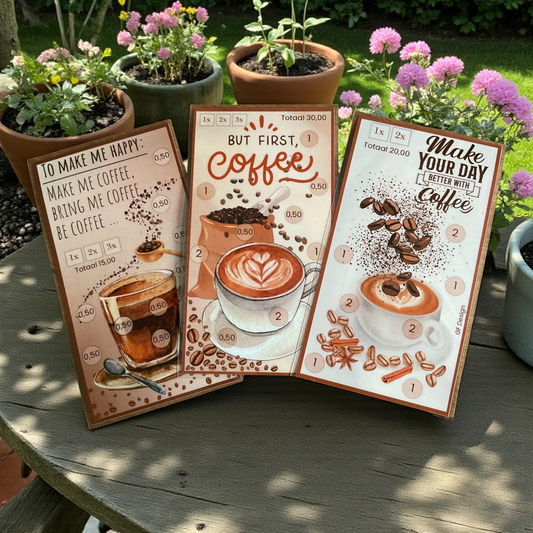 Cash Stuffing Challenge Coffee - Savings Cards A6 (Loose or Set)