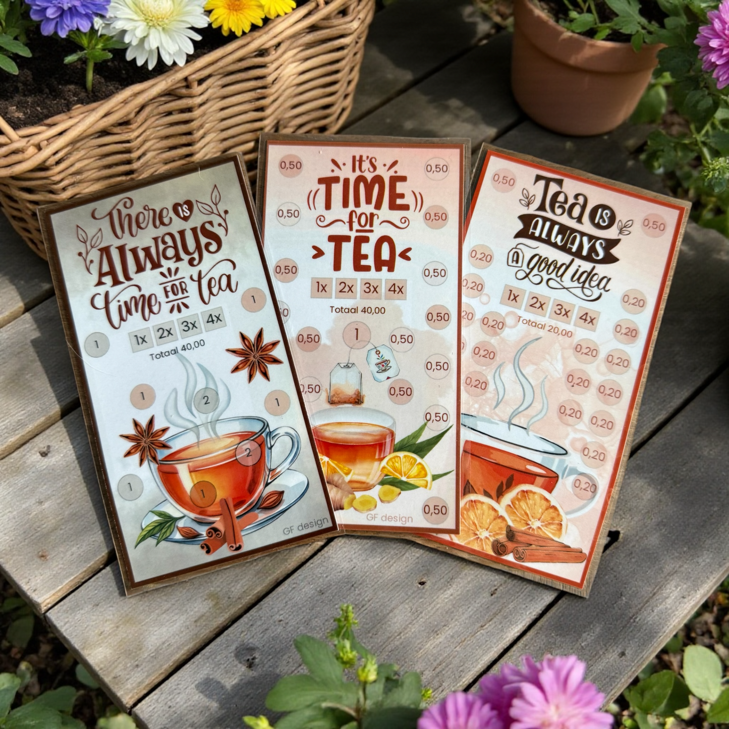 Cash Stuffing Challenge Tea - Savings Cards A6 (Loose or Set)