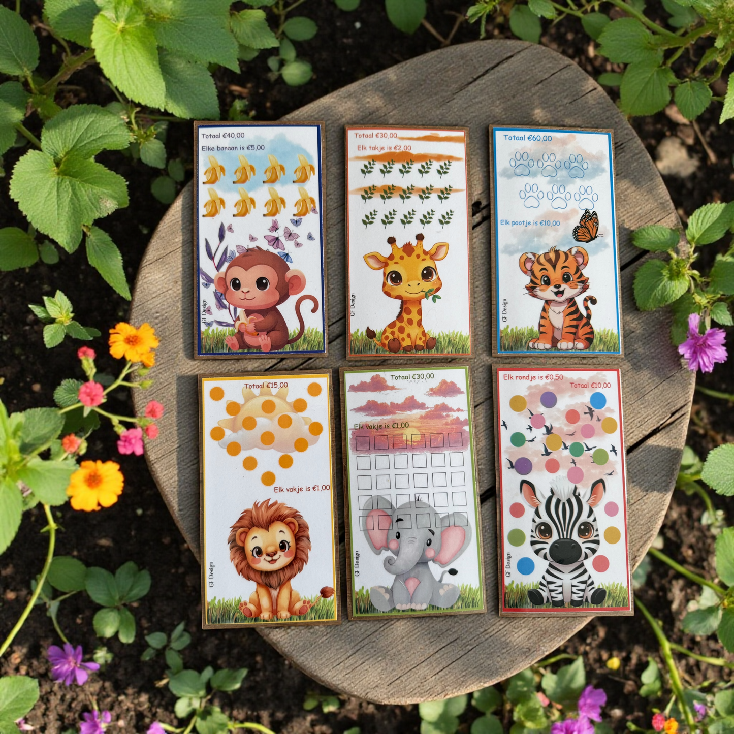 Cash Stuffing Challenge Zoo - Würfelspiel-Set mit Würfel