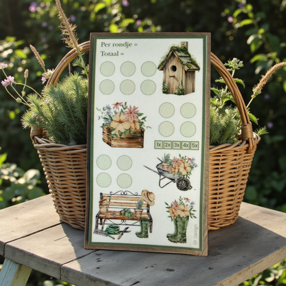 Cash Stuffing Challenge Floral - Speelbord A5 + 4 Spaarkaarten A6