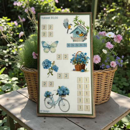 Cash Stuffing Challenge Floral - Speelbord A5 + 4 Spaarkaarten A6