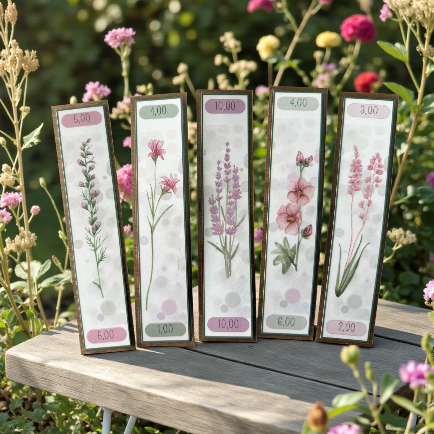 Cash Stuffing Challenge Blumen - Streifen Set A6 + 5 Streifen 50 Euro