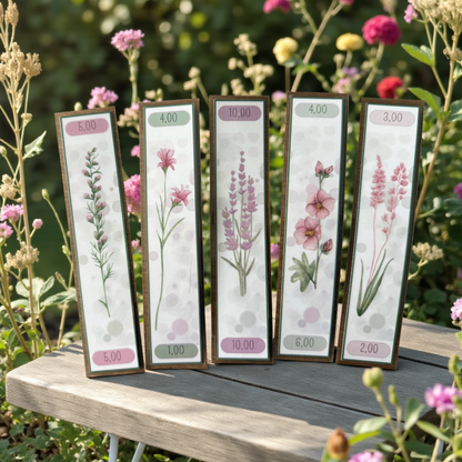 Cash Stuffing Challenge Bloemen - Stroken Set A6 + 5 Stroken 50 Euro