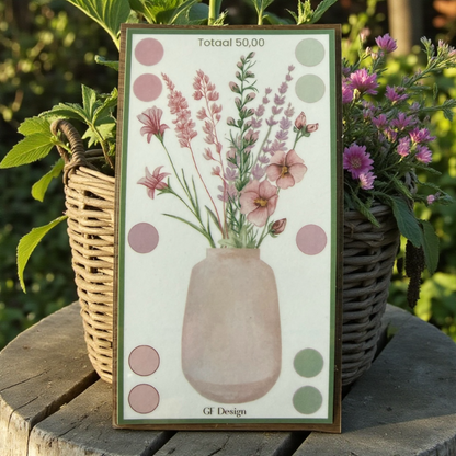 Cash Stuffing Challenge Bloemen - Stroken Set A6 + 5 Stroken 50 Euro
