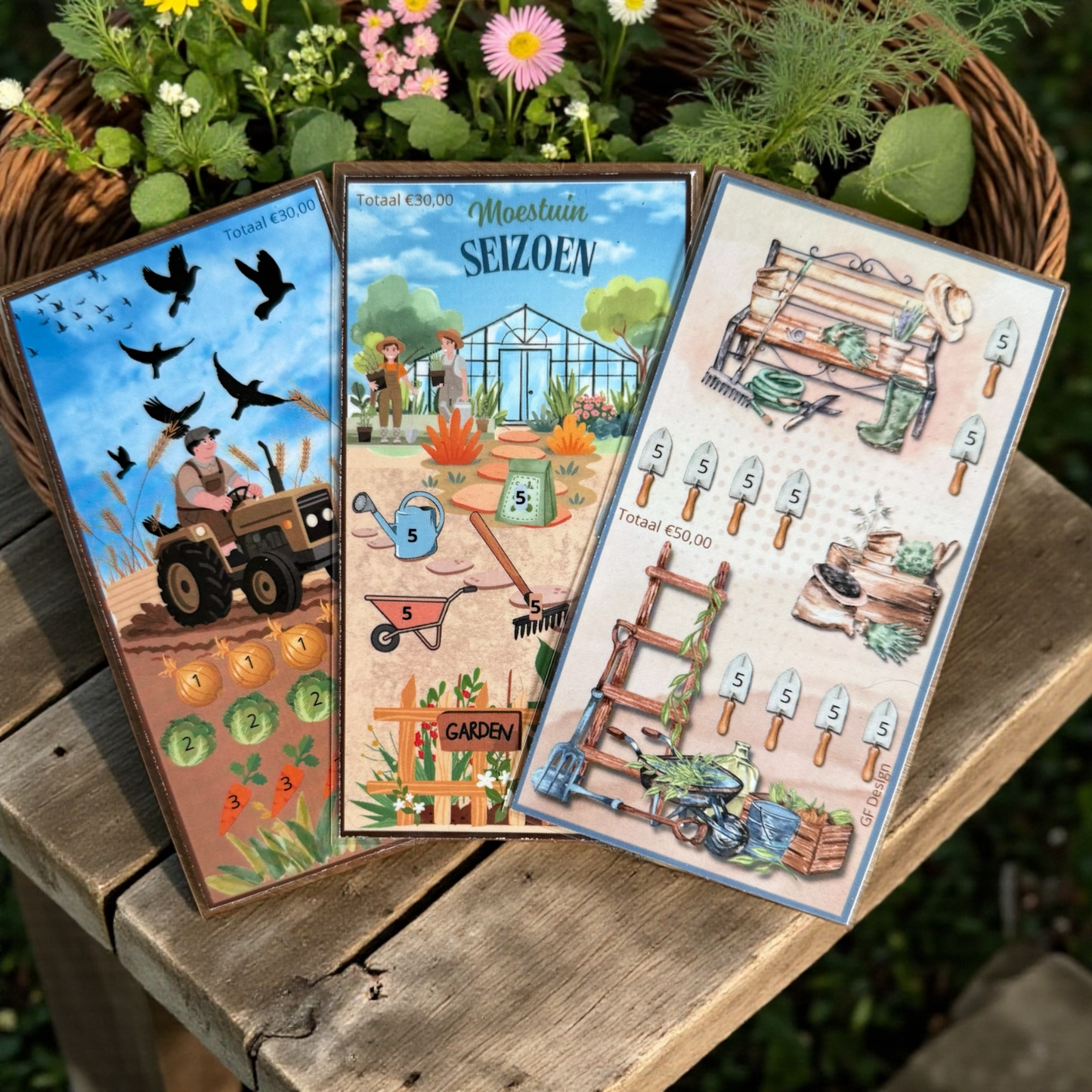 Gemüsegarten-Sparkarten A6 - Cash Stuffing Challenge (Einzeln oder Set)
