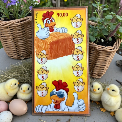 Hühner Spar-Karten A6 - Cash Stuffing Challenge Set