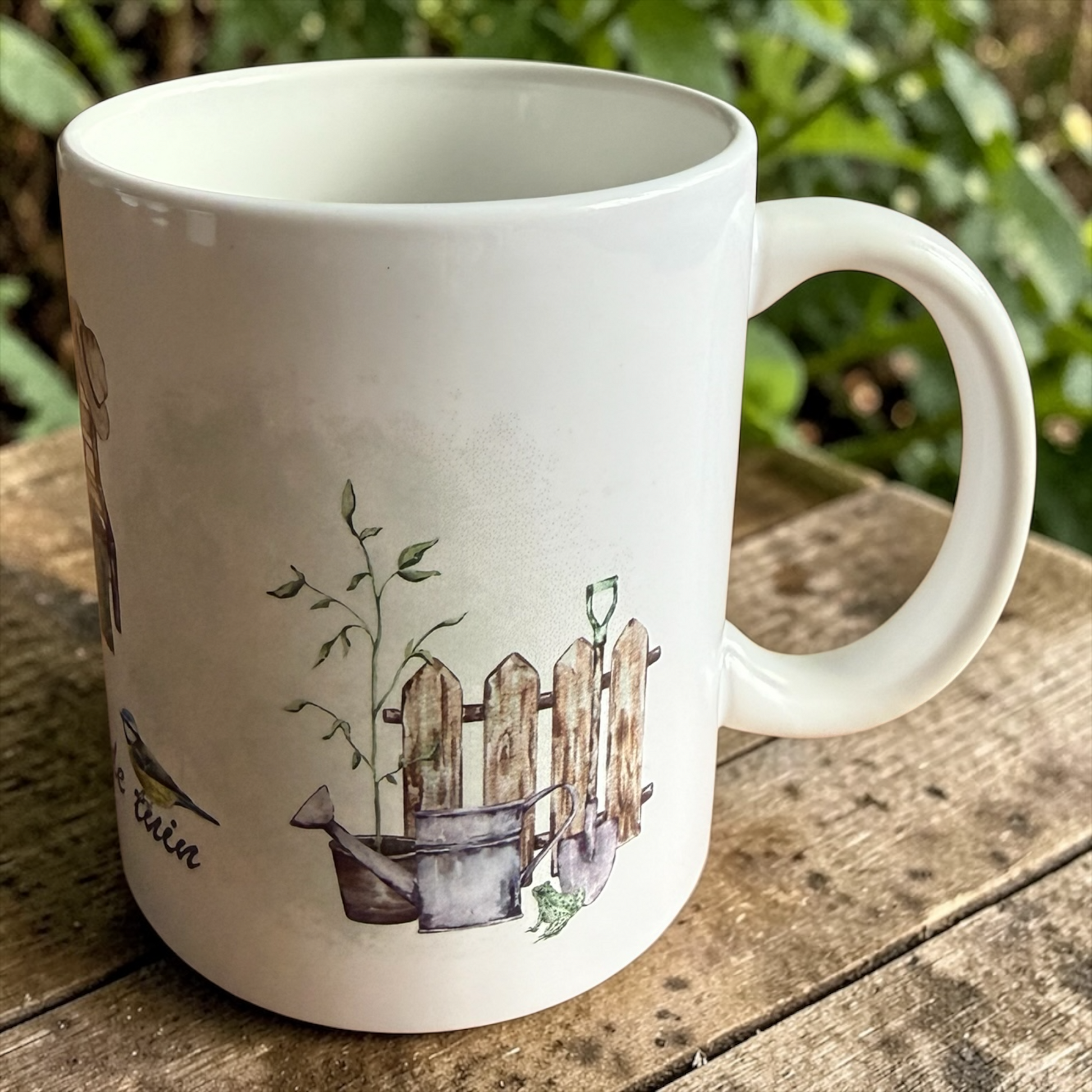 Mok met tuinprint 325ml keramiek uniek design bloemen planten GFDesignNL

