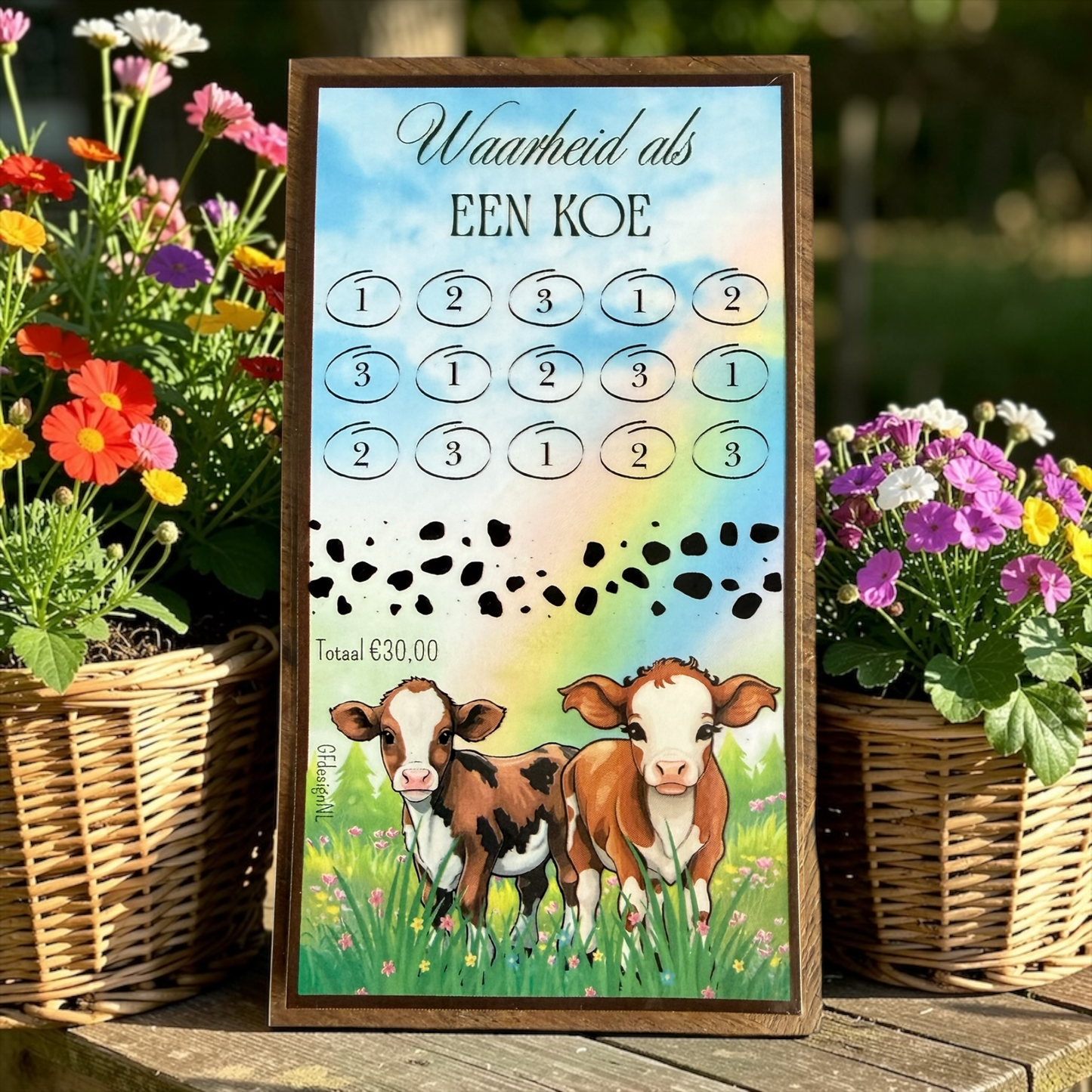 Cash Stuffing Challenge Lente Koeien - Spaarkaarten A6 (Los of Set)
