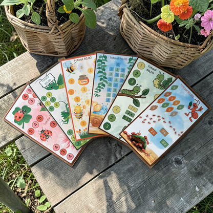 Cash Stuffing Challenge Karten A6 – Gartentiere