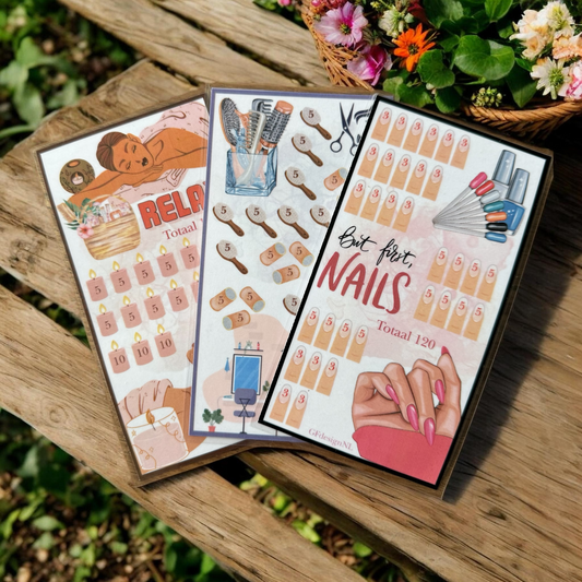 Cash Stuffing Challenge Kaarten A6 – Selfcare | Spaarkaarten