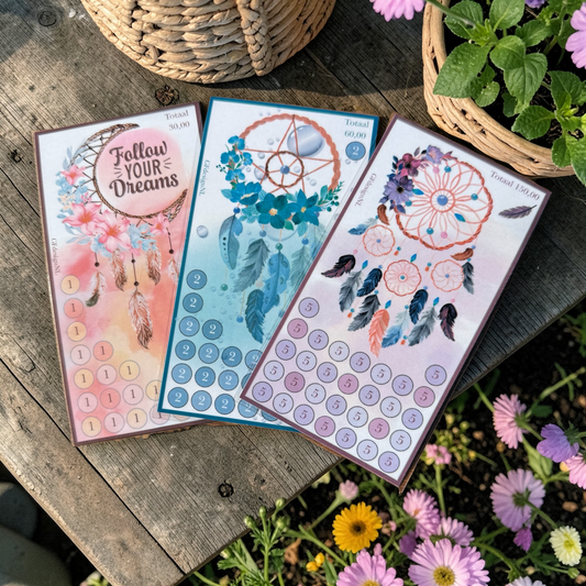 Cash Stuffing Challenge Kaarten A6 – Dreams | Spaarkaarten