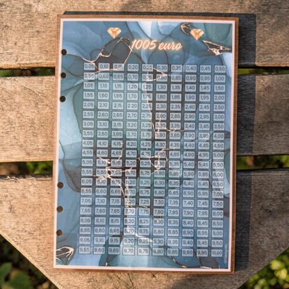 Cash Stuffing Spaarkaart A5 – Dagje Uit (€1005 of €2010)