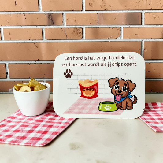 Grappige Koelkastmagneet 'De Hond & de Chips' | GFDesignNL
