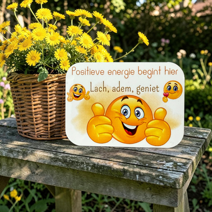 Koelkastmagneet 'Positieve Energie - Lach, Adem, Geniet' | GFDesignNL