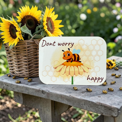 Koelkastmagneet 'Don't Worry, Happy' | GFDesignNL