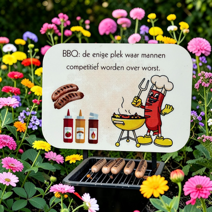 Grappige Koelkastmagneet 'BBQ & Worst' | GFDesignNL